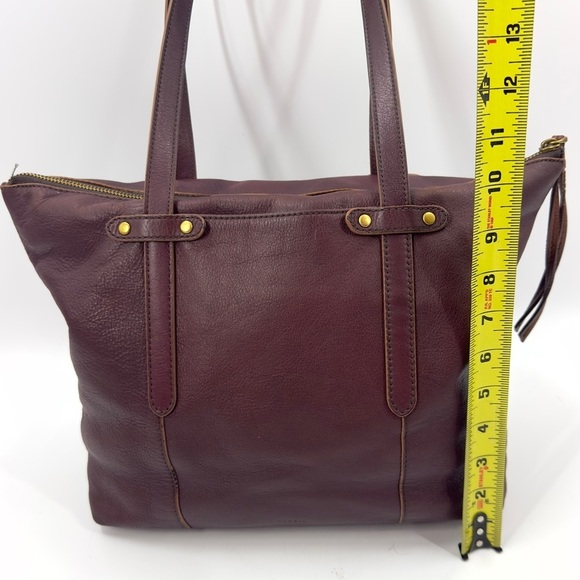 Fossil Felicity Satchel Tote Bordeaux Leather Bag Purse Double Shoulder Strap - Picture 16 of 16